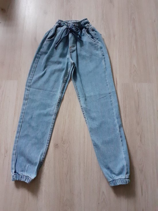 Dames jeans met elastiek licht blauw maat 34 | bol.com