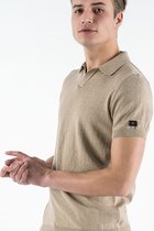 P&S Heren gebreide polo-LUCA-Taupe-XXL