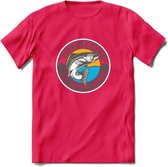 Vissen T-Shirt | Grappig Verjaardag Vis Hobby Cadeau Shirt | Dames - Heren - Unisex | Tshirt Hengelsport Kleding Kado - Roze - XL