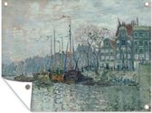 Tuinschilderij Zaandam the dike - Schilderij van Claude Monet - 80x60 cm - Tuinposter - Tuindoek - Buitenposter