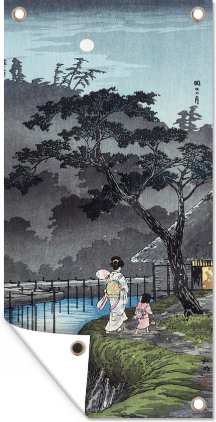 Tuinposter Schilderij - Japan - Kunst - 30x60 cm - Tuindoek - Buitenposter