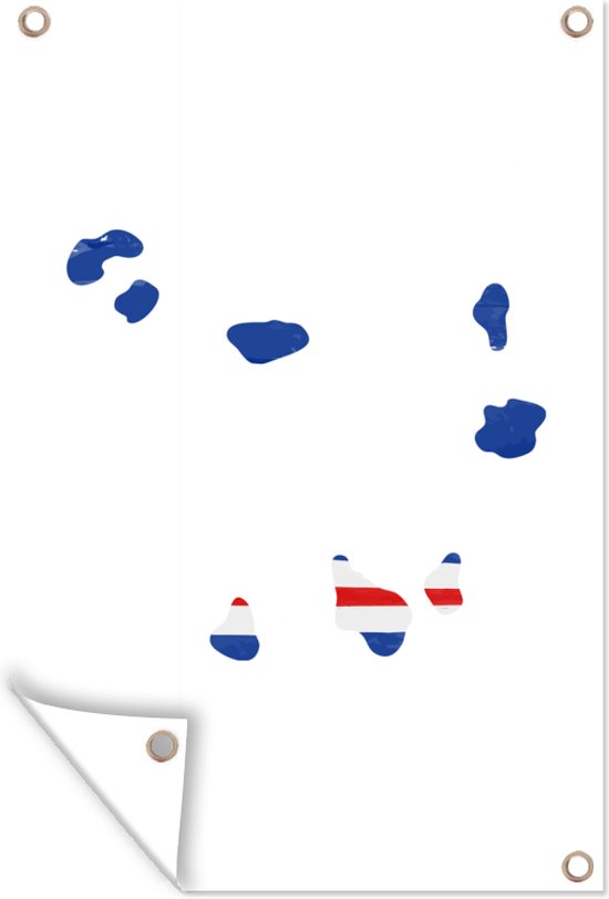 Muurdecoratie Kaapverdië - Kaart - Vlag - 120x180 cm - Tuinposter - Tuindoek - Buitenposter