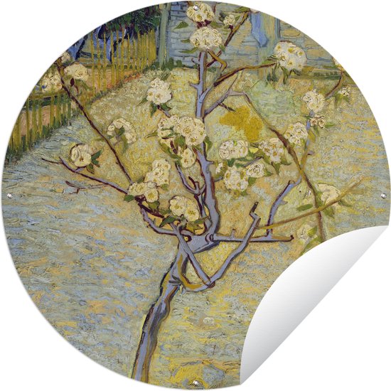 Tuincirkel Perenboompje in bloei - Schilderij van Vincent van Gogh - 150x150 cm - Ronde Tuinposter - Buiten
