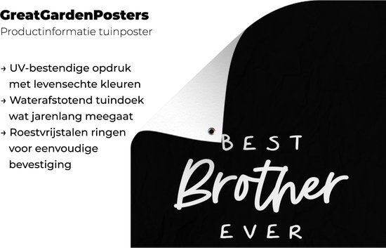 Décoration murale Best brother ever - Citations - Proverbes - Brother - Brothers - 120x180 cm - Poster jardin - Toile jardin - Poster extérieur
