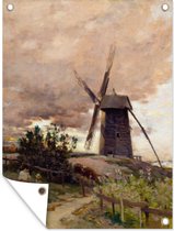 Tuinposter - Tuindoek - Tuinposters buiten - The Windmill - Schilderij van Jean-Charles Cazin - 90x120 cm - Tuin