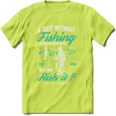 A Day Without Fishing - Vissen T-Shirt | Aqua | Grappig Verjaardag Vis Hobby Cadeau Shirt | Dames - Heren - Unisex | Tshirt Hengelsport Kleding Kado - Groen - L