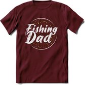 Fishing Dad - Vissen T-Shirt | Groen | Grappig Verjaardag Vis Hobby Cadeau Shirt | Dames - Heren - Unisex | Tshirt Hengelsport Kleding Kado - Burgundy - M