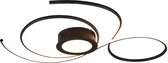 LED Plafondlamp - Plafondverlichting - Trion Jivino - 48W - Aanpasbare Kleur - Dimbaar - Rond - Mat Zwart - Aluminium - BES LED