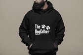 The Dogfather Hoodie, Gifts For Him, Funny Hoodies For Dog Dads, Gift For Dog Fathers, Cute Dog Dad Gift, Unisex Hooded Sweatshirt, D004-060B, XXL, Zwart