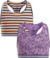 WE Fashion Meisjes crop top met dessin, 2-pack
