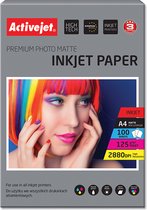 Pack de papier photo Activejet AP4-125M100 Wit mat A4