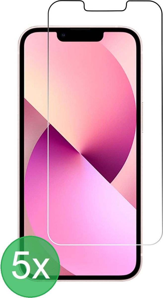 5x Screenprotector Geschikt Voor: iPhone 13 / 13 Pro - 5x Screenprotector - screen protector - glas - bescherm - beschermglas