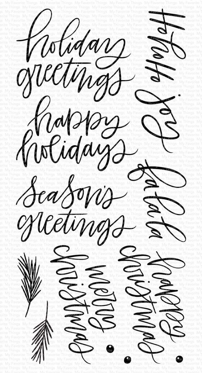 Hand-Lettered Holiday Greetings Clear Stamps (CS-516)