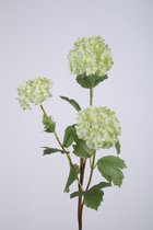 Kunstbloem - Snowball - gelderse roos - topkwaliteit decoratie - 2 stuks - zijden bloem - Groen - 72 cm hoog