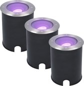 HOFTRONIC Lilly - Set van 3 Kantelbare Smart Grondspot Rond Ø120 - Overrijdbaar - IP67 waterdicht - 1-lichts - RGBWW 16,5 miljoen kleuren - WiFi & Bluetooth - Opritverlichting - Terrasverlich