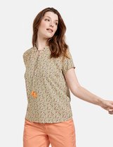 TAIFUN Dames Blouse met korte mouwen en kwastjes, EcoVero