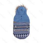 Three Layers hondenjasje met Hoodie L30Cm blauw