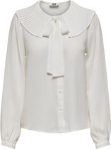 Jacqueline de Yong Blouse Jdypila L/s Plisse Collar Shirt Wvn 15245469 White Dames Maat - W34
