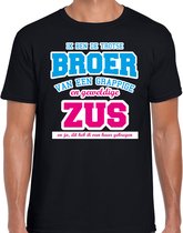 Ik ben de trotse broer cadeau t-shirt - zwart voor heren - verjaardag / kado / bedankt shirt L