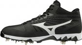 Mizuno 9-Spike Ambition Mid Baseball Shoes With Metal Spikes - Black - US 12,5