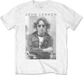 John Lennon Heren Tshirt -2XL- Windswept Wit