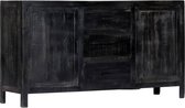 Decoways - Dressoir 147x40x80 cm massief mangohout zwart