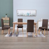 Decoways - Eetkamerstoelen 4 stuks stof bruin