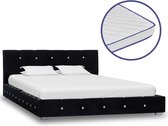 Decoways - Bed met traagschuim matras fluweel zwart 120x200 cm