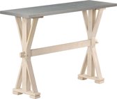 Decoways - Wandtafel met zinken blad 118x35x76 cm massief mangohout