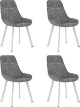 Decoways - Eetkamerstoelen 4 stuks kunstleer zwart