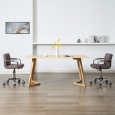 Decoways - Eetkamerstoelen draaibaar 2 st stof taupe