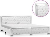Decoways - Bedframe kunstleer wit 180x200 cm
