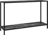 Decoways - Wandtafel 120x35x75 cm gehard glas zwart