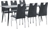 Decoways - 7-delige Eethoek kunstleer zwart