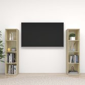 Decoways - Tv-meubelen 2 stuks 142,5x35x36,5 cm spaanplaat sonoma eikenkleur