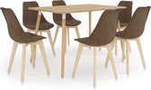 Decoways - 7-delige Eethoek bruin