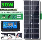 30W 18V IP65 Mono Zonnepaneel-Dual 12V/5V DC USB Monokristalijn flexibele zonne-lader-met Zonnecontroller-voor auto RV boot acculader