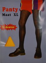 Pietpanty rib geel (70 denier, mtl XL)