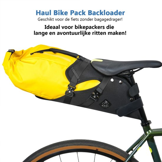 CabinMax Zadeltas - Fietstas - Backloader Racefiets - 16L - Waterdicht - Geel van Cabinmax — afbeelding 5