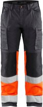 Blaklader Werkbroek met stretch High Vis 1551-1811 - Medium Grijs/ High Vis Oranje - C150