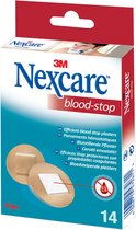 Nexcare™ Blood-Stop Bloedstop pleisters, beigeig, 14 ronde pleisters, N1714NS