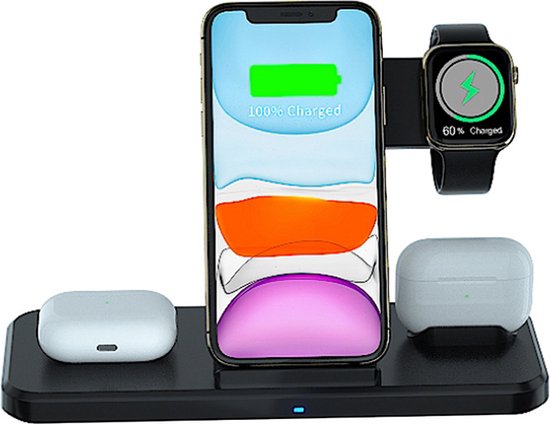 Apple 4 In 1 Oplaadstation - Oplaadstation iPhone - Draadloze oplader -  AirPods - | bol.com