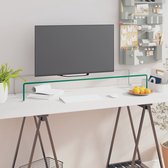 Decoways - TV-meubel/monitorverhoger transparant 100x30x13 cm glas