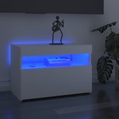 Decoways - Tv-meubelen 2 stuks met LED-verlichting 60x35x40 cm hoogglans wit