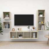 Decoways - 4-delige Tv-meubelset spaanplaat sonoma eikenkleurig