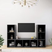 Decoways - Tv-meubelen 3 stuks 107x35x37 cm spaanplaat grijs