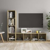 Decoways - Tv-meubelen 2 stuks 142,5x35x36,5 cm spaanplaat sonoma eikenkleur