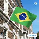 Vlag Brazilie 100x150cm - Glanspoly