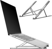 Accezz Laptop Standaard - Verstelbare Laptop Stand - Geschikt voor alle Laptops - Lichtgewicht en Inklapbaar - Grijs