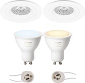 Primux Rodos Pro - Inbouw Rond - Mat Wit - Ø93mm - Philips Hue - LED Spot Set GU10 - White Ambiance - Bluetooth